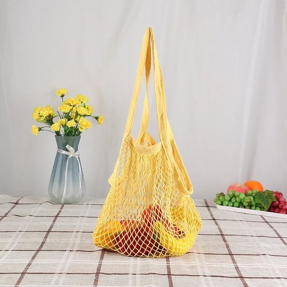 ☀️ Sunny Parisienne Cotton Open Net Market Tote - Picture 3 of 4